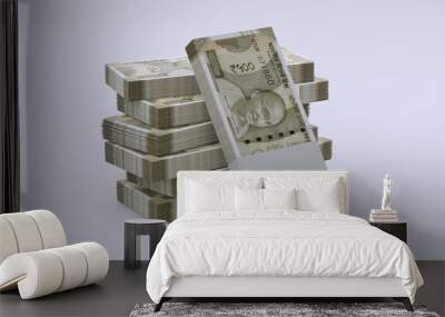 Indian Rupee 500 Currency Note Bundles - 3D Illustration Wall mural