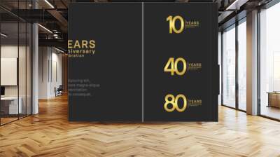 anniversary logo set. vector design golden color can be use for special moment Wall mural