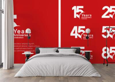 anniversary logotype set. vector design white color can be use for special moment Wall mural