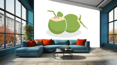 Green fresh coconuts
illustration for children's book
simple vector flat design Wall mural