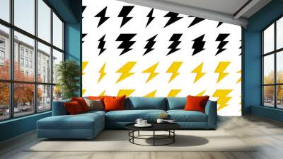 lightning icon collection, vector isolated on white background. simple and modern design. electrical symbol. Wall mural