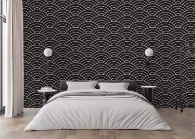 Chinese pattern, black and white seamless pattern Wall mural