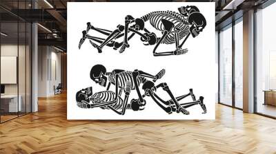 Human skeleton kamasutra set. Vector illustration. Wall mural