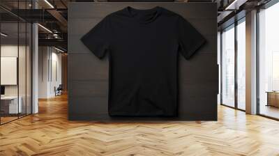 Black T-shirt Mockup Template Wall mural