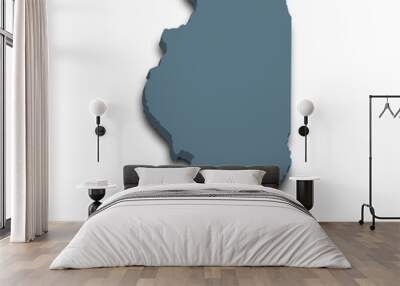 3d Map of Illinois state with color. United State of America, US, United State. Wall mural