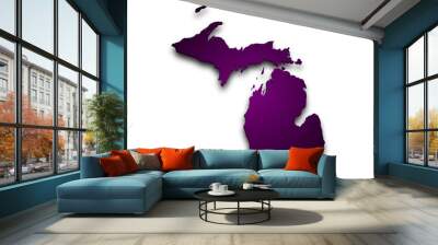 3d Map of Michigan state with color. United State of America, US, United State Wall mural