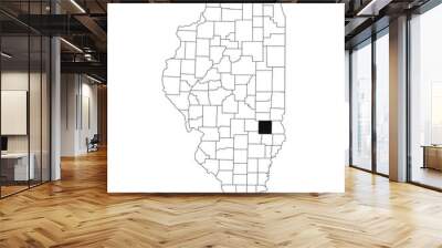 Map of Jasper County in Illinois state on white background. single County map highlighted by black colour on Illinois map. UNITED STATES, US Wall mural