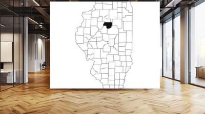 Map of Woodford County in Illinois state on white background. single County map highlighted by black colour on Illinois map. UNITED STATES, US Wall mural