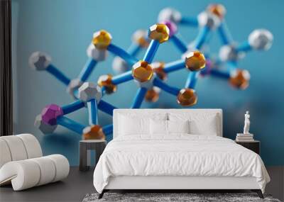 Abstract Structure Background of Molecule Or Atom, molecular structure, structural chemical formula with atoms Wall mural