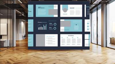 Business Presentation Brochure Guide Design or Pitch Deck Slide Template or Sales Guide Slider Wall mural