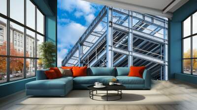 Construction photo, construction site Engineering and team outdoor for building projects, planning and architecture, House and buildings construction, real estate building  Wall mural