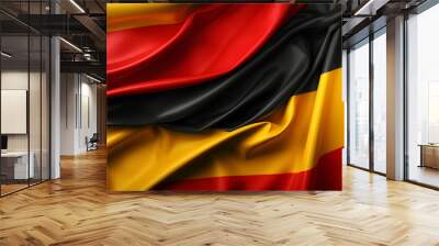 Germany national flag background, Germany flag weaving made by silk cloth fabric, Germany background, ai generated image Wall mural