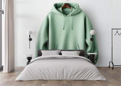 Premium Hoodie mockup, fashionable hoodie on hanger, Clothing mockup, apparel hoodie mockup Wall mural