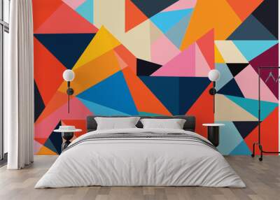 abstract painting geometric background, colorful canvas, modern poster, wallpaper decoration  Wall mural