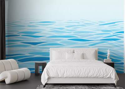 blue ocean wave. sea water, tropical summer background, minimal flat vector art . abstract illustration Wall mural