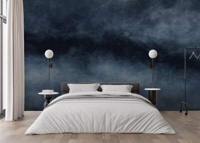 gray grunge smoke texture,  dark sky,  black night cloud, horror theme background  Wall mural