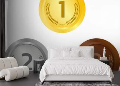 medal gold silver bronze Wall mural