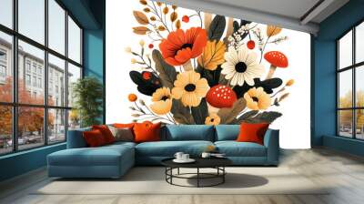 flowers in fall Wall mural