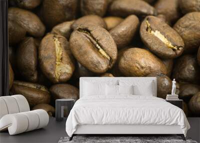 Roasted Coffee Beans as backgrounds, closed up. Wall mural