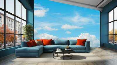 Panorama Blue sky and clouds in the weather day outdoor nature environment abstract background Wall mural