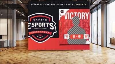 Game Day E-sports Gaming Banner Template for social media with Tournament Logo Wall mural