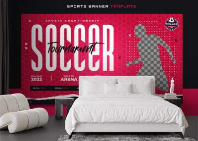 Soccer sports tournament banner flyer for social media post Wall mural