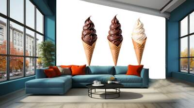 ice cream cone transparent background dessert chocolate food cold sweet isolated glac� white vanilla snack wafer waffle soft summer sugar refreshment favor dairy ream delicious Wall mural