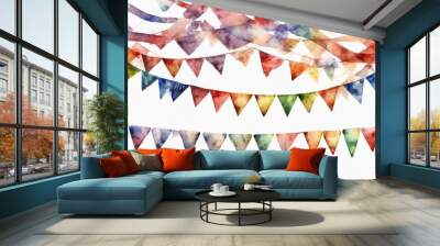 'festive watercolour Water set St. ribbons. George's flag art creative flying elements confetti garland drawing Cross Hand clip various illustration triangular painted color cutout george englan' Wall mural