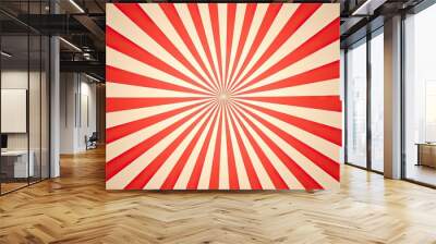 background pattern sunburst red White starburst sun vintage grunge burst retro light design paper texture distressed circus abstract old wallpaper star ray 1950s Wall mural