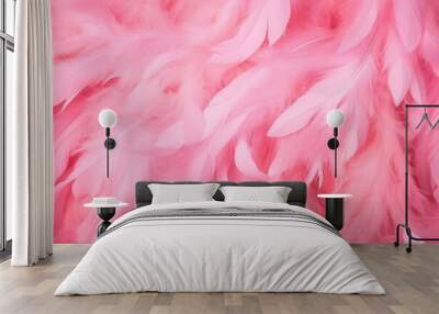 beauty delicate bird background abstract flamingo soft pink feather texture beautiful colourful colo Wall mural