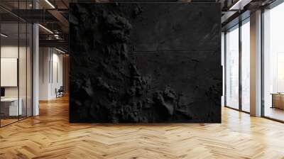 up close design space background grungy dark wall concrete surface plaster rough texture black Wall mural