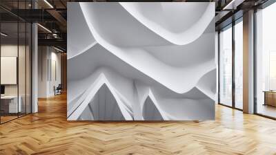 wave architecture background abstract white design elements three dimensional structure wavy Wall mural