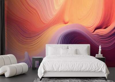 wave waves dark wallpaper fluid illustration fuchsia design salmon light violet orange antique lines flowing flowing dynamic header abstract graphic curved art colors line very dark curves texture Wall mural