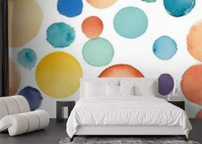 circle colors design colorful paint drawn spots illustration background set text collection elements brush dot bright big watercolour watercolor stains rainbow pattern shape smears dots watercolor Wall mural