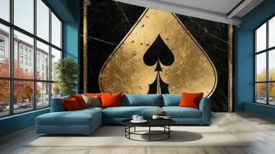 playing gold black style art card spades antique pattern grunge background design casino modern poker ace vintage  poker casino ace background vintage black gambling gamble retro old design ancient Wall mural