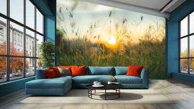 Prairie grasses twilight Wall mural