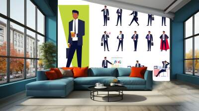 African American businessman set Wall mural