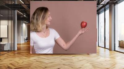 girl with an apple Wall mural