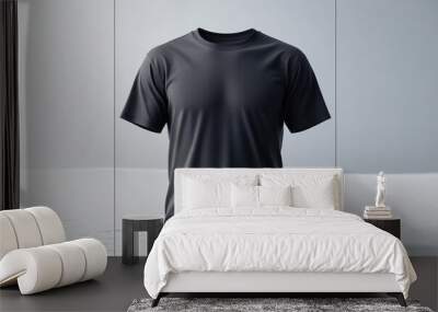 illustration of 3D black plain t-shirt template design, very suitable for use as a mock up template for t-shirt screen printing Wall mural