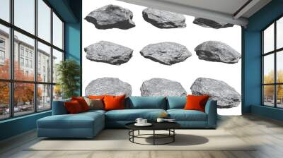 rocks set isolated on white background. Wall mural