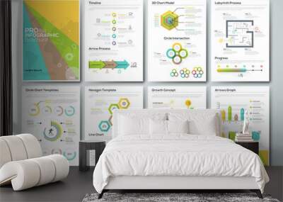 Big set of infographic vector elements and business brochures Wall mural