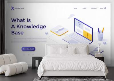 Isometric Vector Landing Page Wall mural