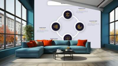 Modern Infographic Vector Template Wall mural