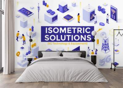 Modern Isometric Vector Template Wall mural