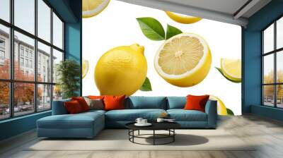 Lemon PNG isolated on Transparent background Wall mural