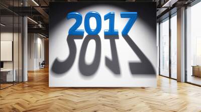 2017 Happy New Year background. 3d letters and shadows. 3d illus Wall mural