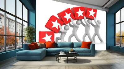 5 gold stars. Teamwork metaphor Wall mural