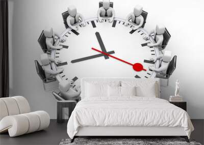 meeting. table in the form of clock Wall mural