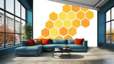 a honeycomb icon on a white background. the design is in a flat style. Vector illustration. Wall mural