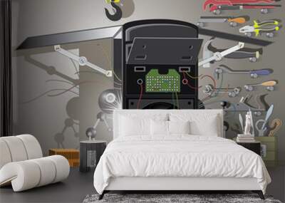 


vector illustration showing two robots, drones, repairers system unit


vector illustration showing two robots, drones, repairers system unit Wall mural